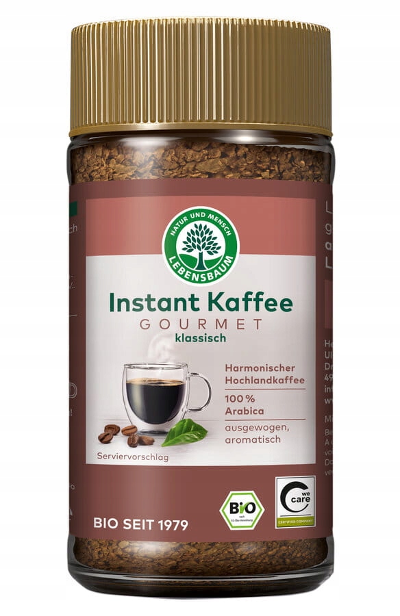 Levně Káva Rozpustná Lyofilizovaná Arabica Gourmet 100 % Bio 100 g Lebensba