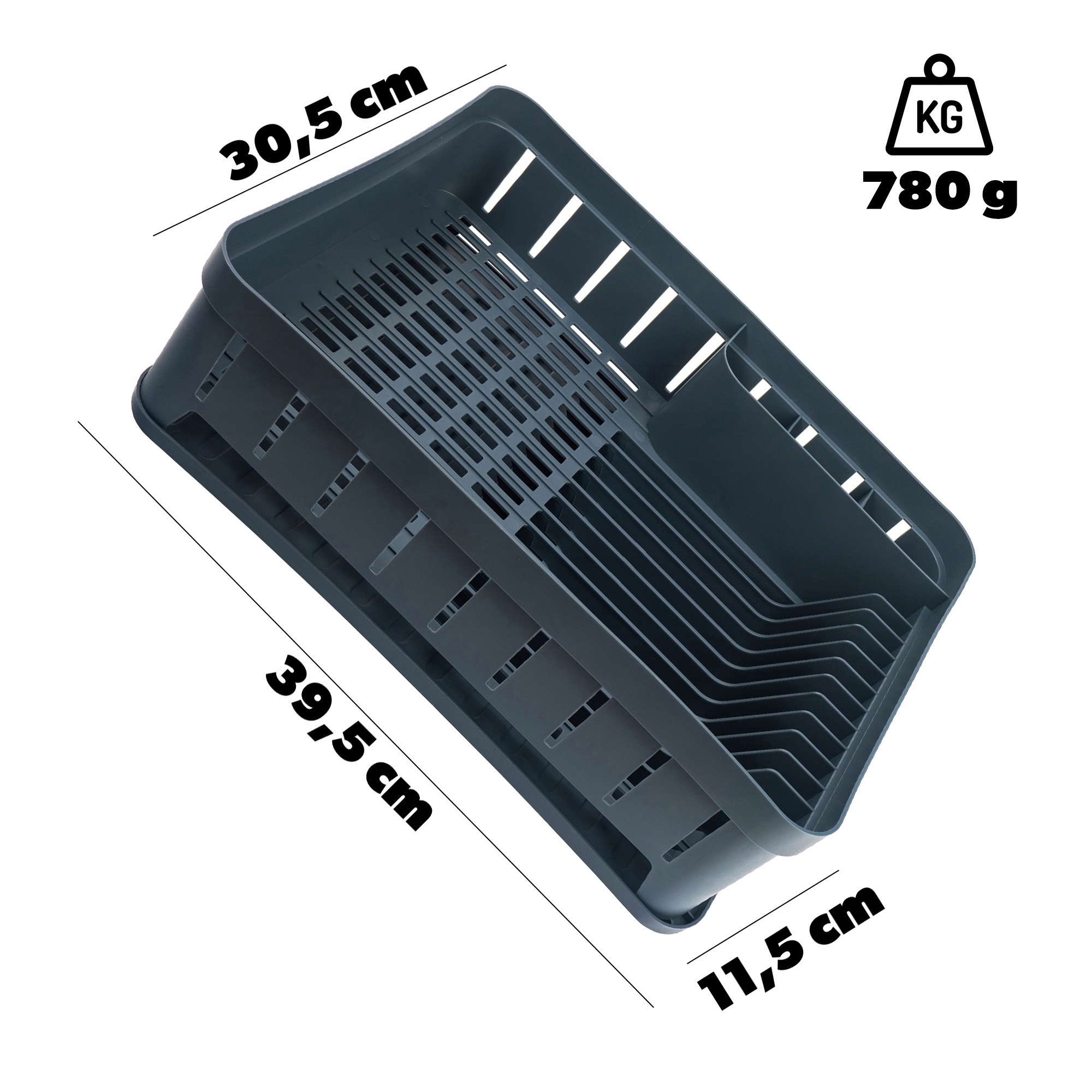 SUSZARKA DO NACZYŃ Z OCIEKACZEM JEDNOPOZIOMOWA CIEMNY POPIEL Kod producenta K9458