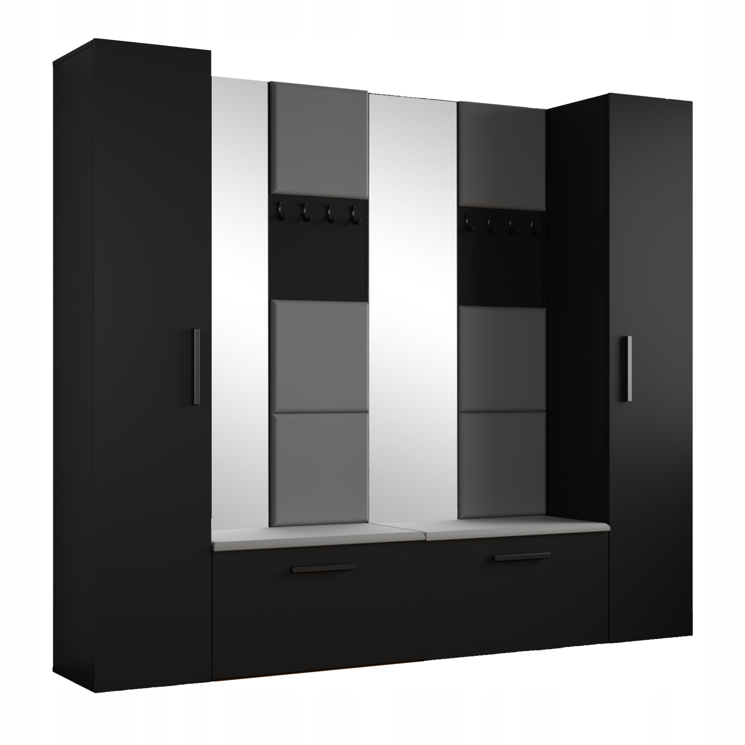 Šatní skříň Modulo 241,2/204/40 cm do předsíně Moderní černá