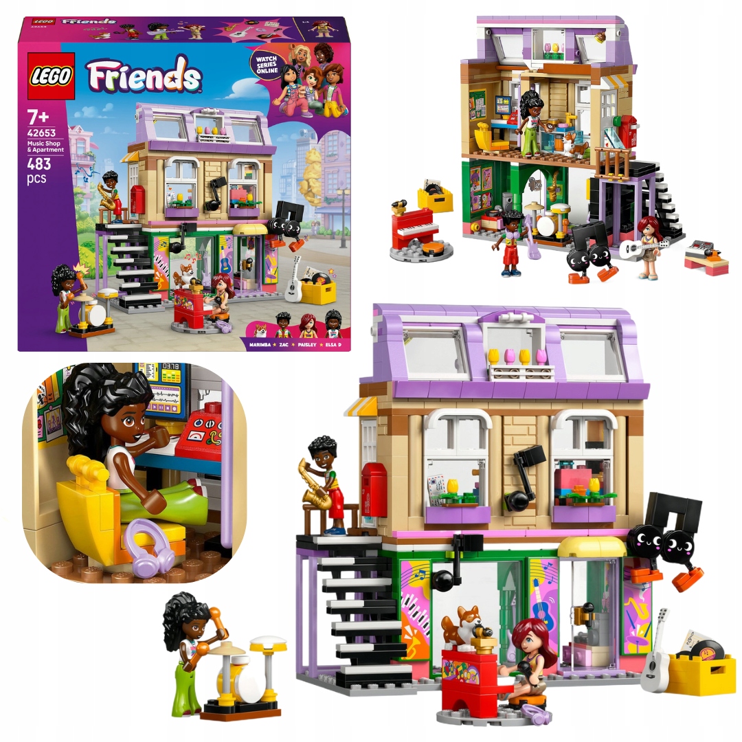 Lego Friends 42653 Přátelé Obchod s hudbou a apartmá