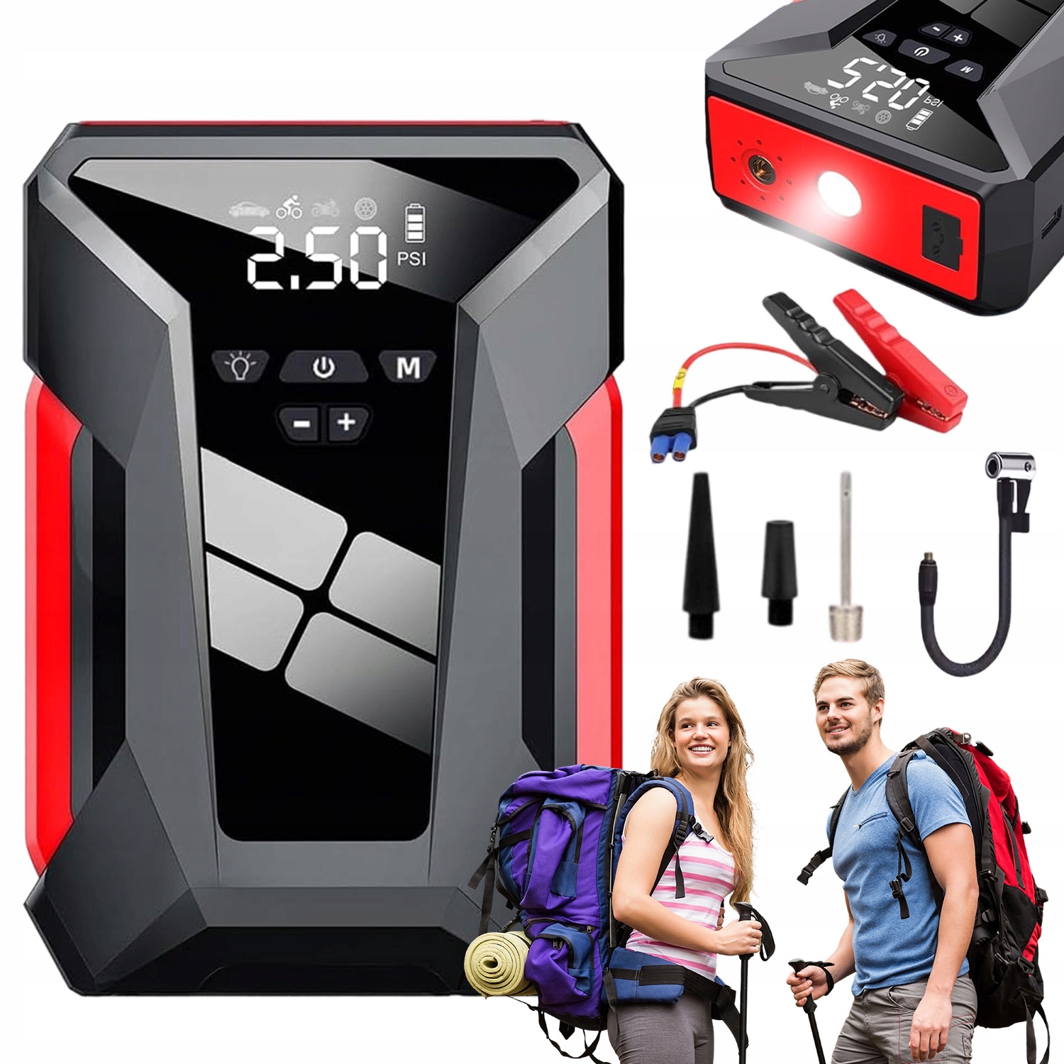 Led Booster Jump Startér Pro Automobily 10000 Mah, Výkonný Startovací Zdroj