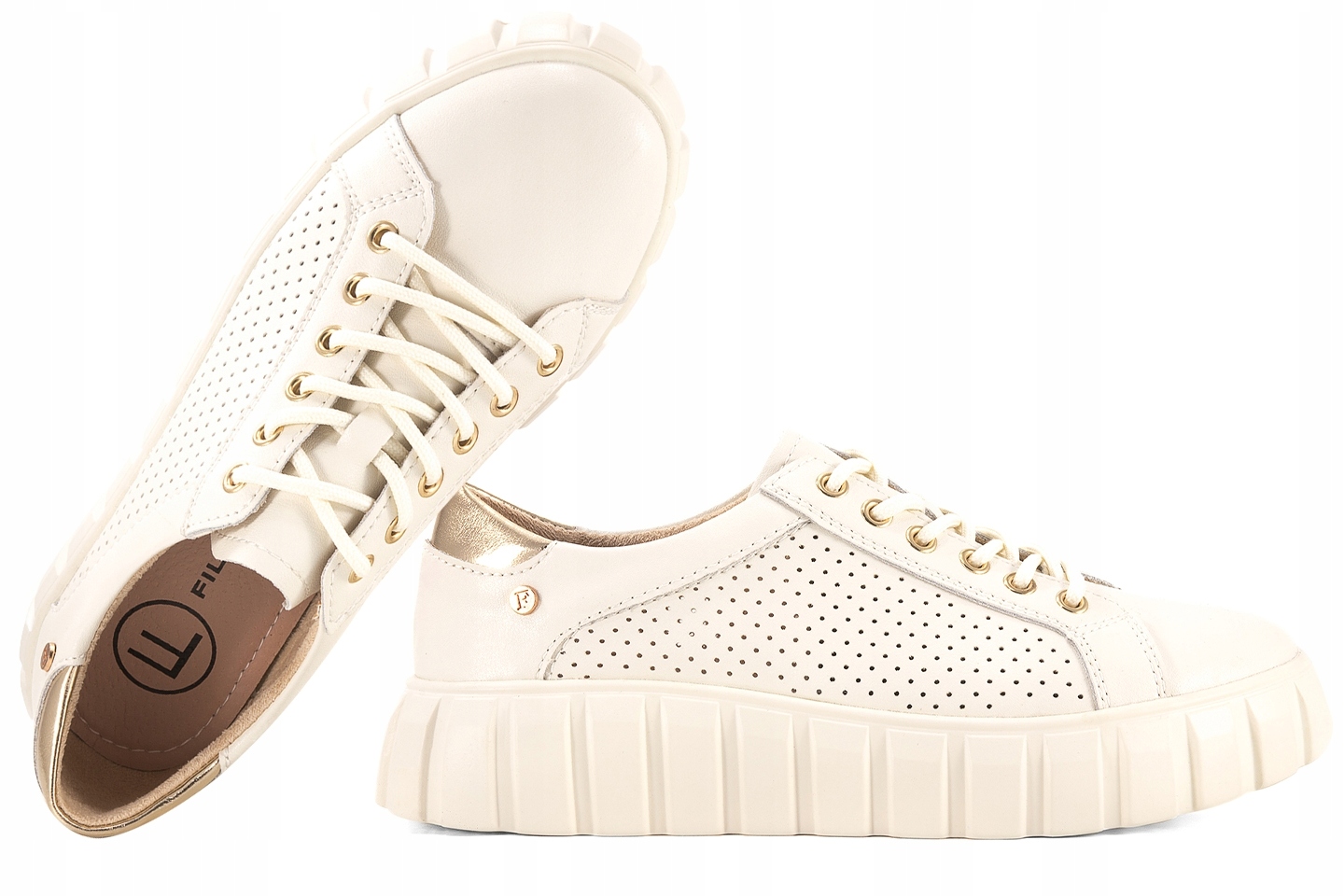 Filippo DP4535 Dámské Polobotky Tenisky Na Platformě Kožené 40 Béžová