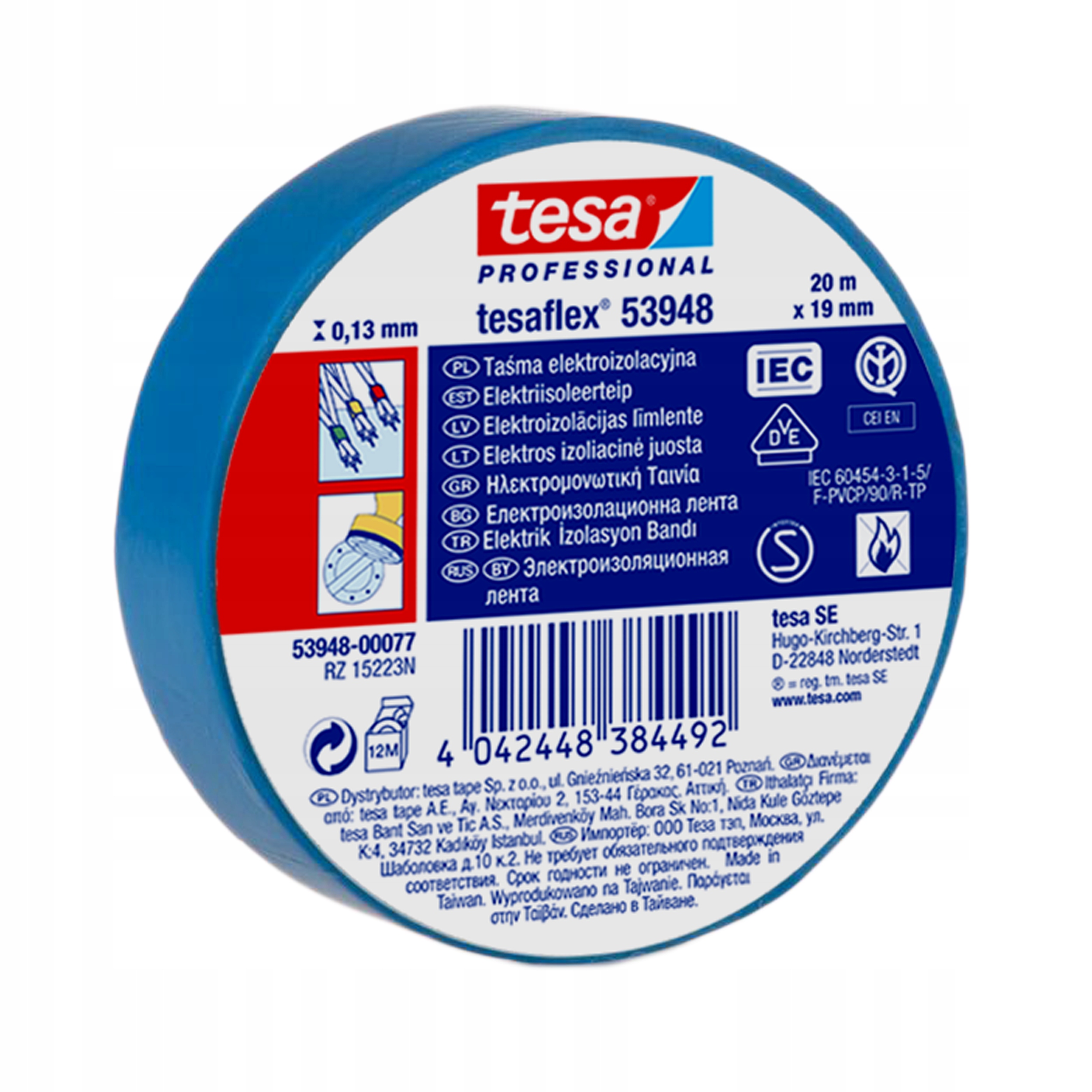 

Taśma izolacyjna tesa 53988 niebieska 20m x 19mm