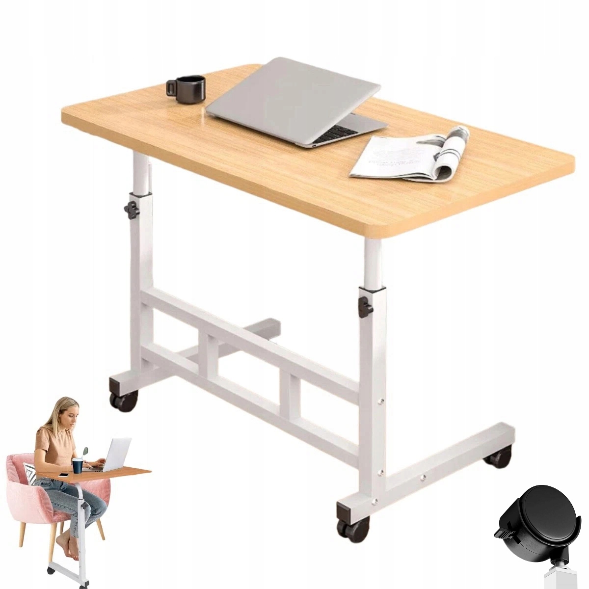 Mobilne Biurko Regulowane stolik na kółkach stolik Pod Laptop