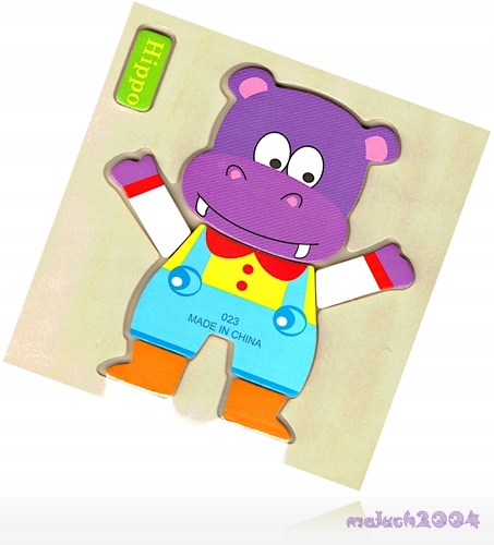 DREWNIANE PUZZLE układanka ANGIELSKI Marka IM