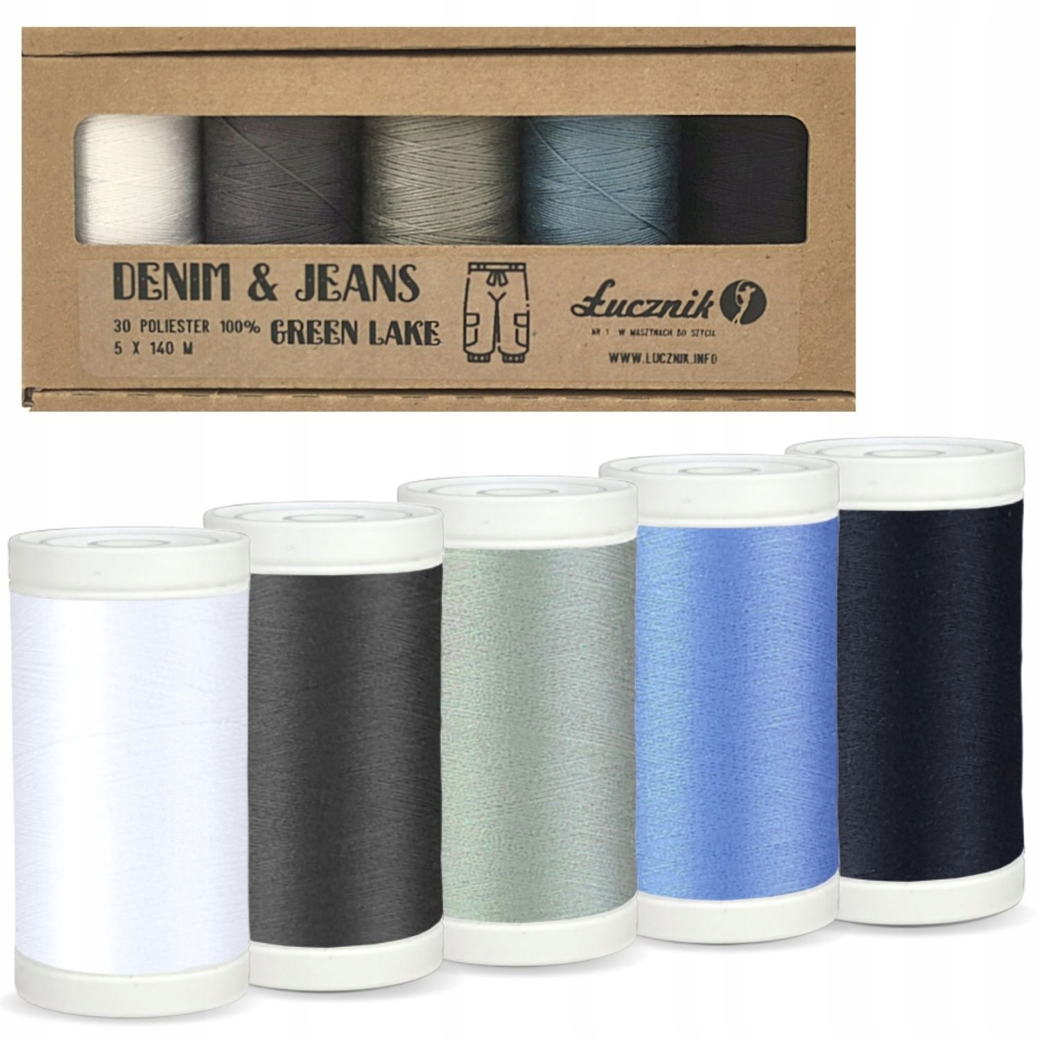 Zestaw nici Łucznik Denim & Jeans Green Lake do jeansu