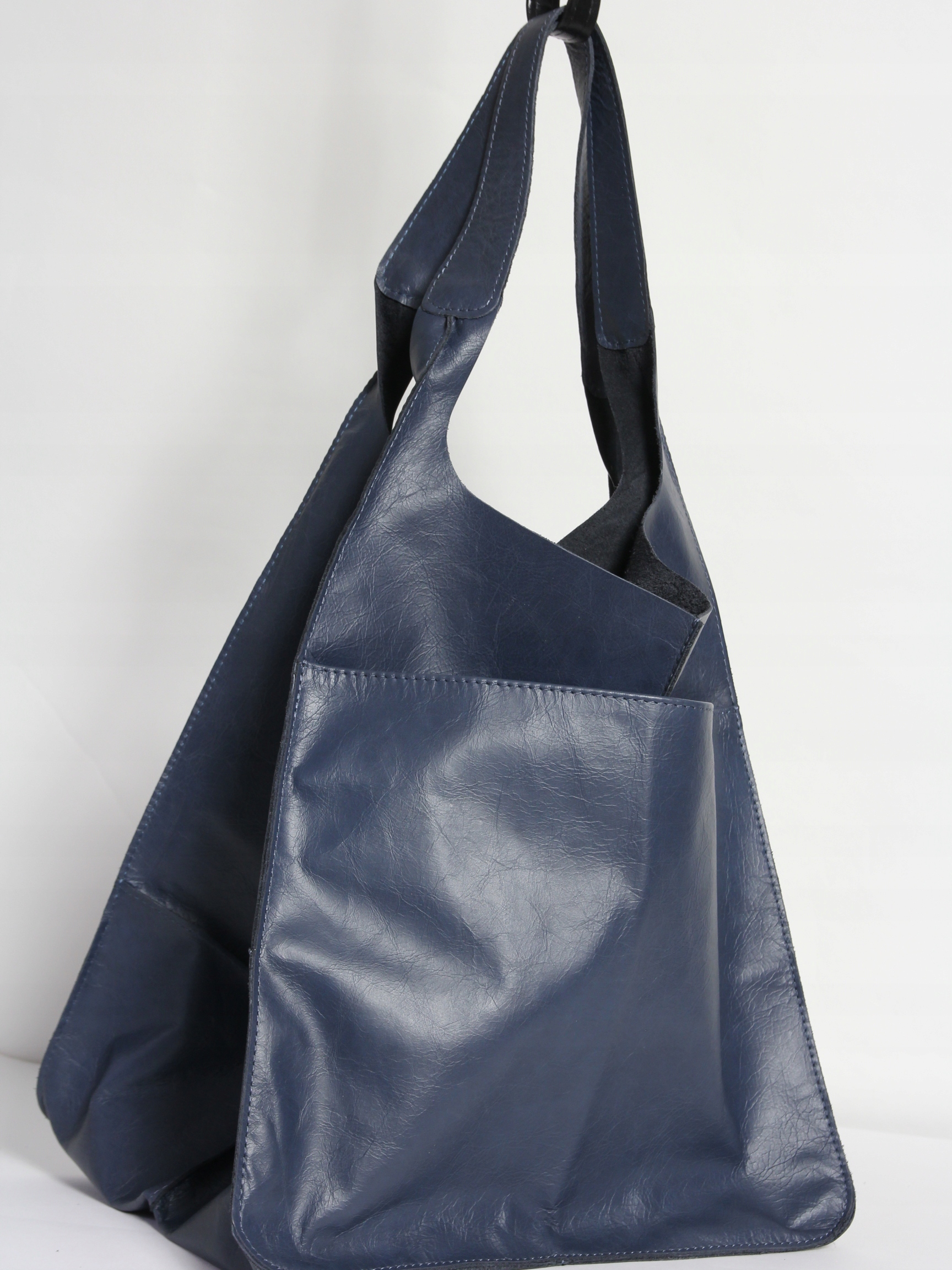 DUŻA TOREBKA WOREK NA RAMIĘ ZE SKÓRY NATURALNEJ Marka inna