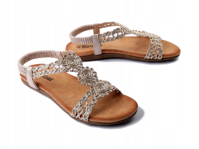 Artiker Sandały Damskie 56C1281 38 Złoty