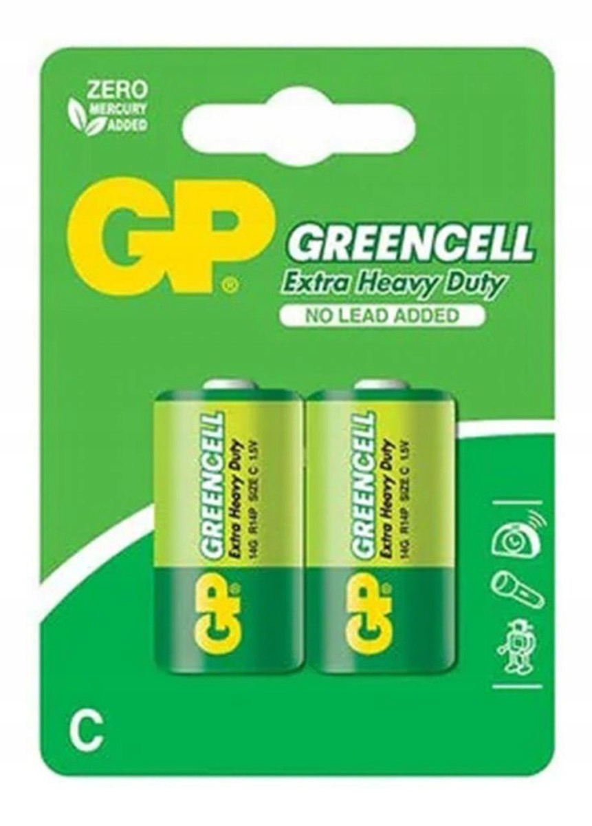 Gp Battery Greencell Bateria C R14 (2) 14g