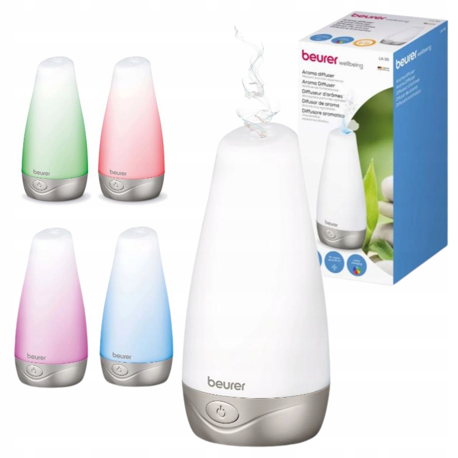 Difuzér Zvlhčovač vzduchu s barevným Led světlem Beurer LA30
