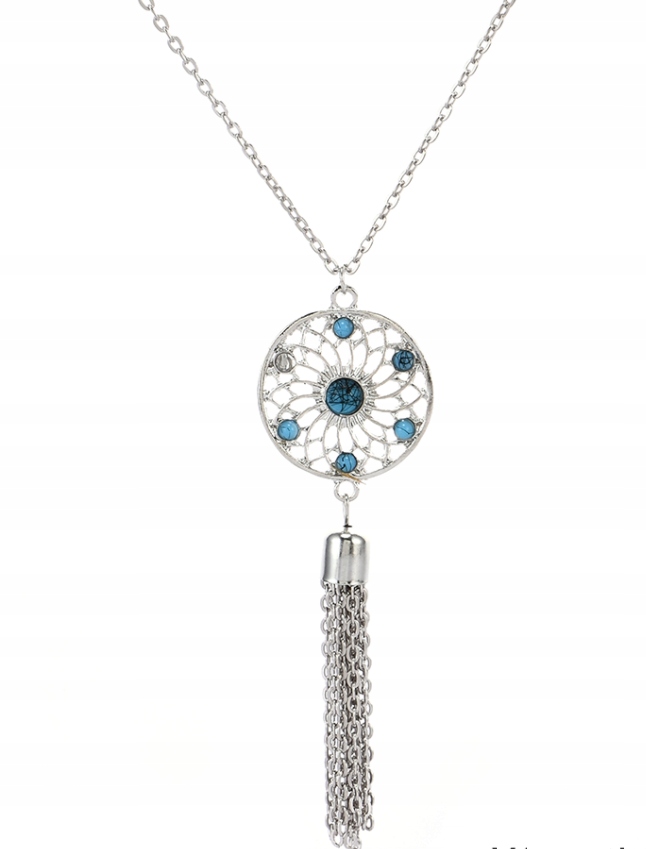 

Naszyjnik srebrny łańcuszek Zawieszka turkus