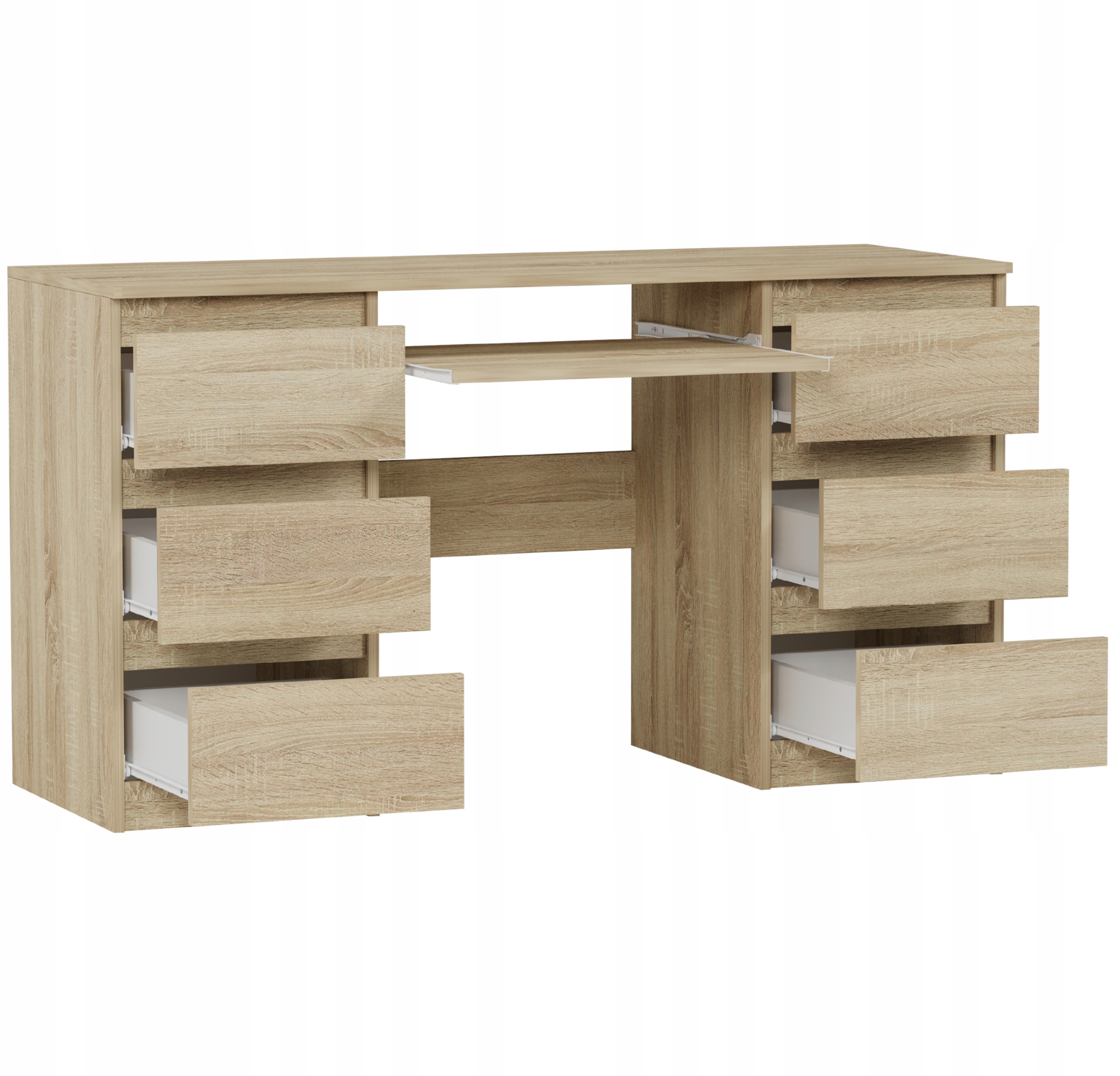 Meble Biurko komputerowe 6sz 135cm sonoma N32