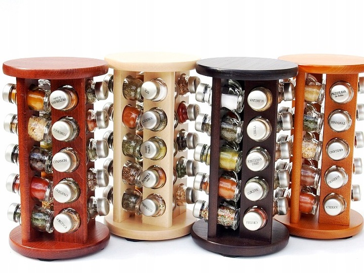 PRZYPRAWNIK DREWNIANY STOJAK NA PRZYPRAWY 20 SZT Marka inna