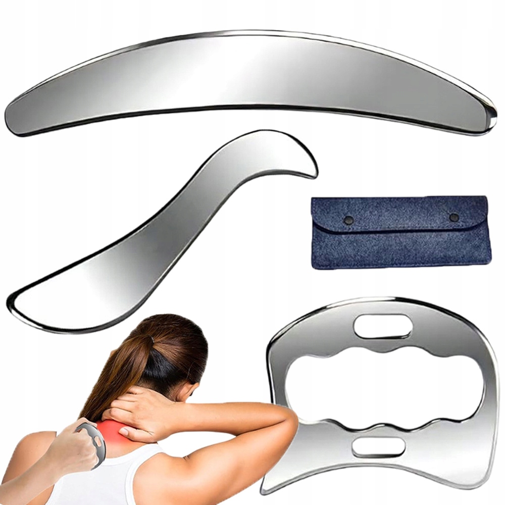Profesjonalny Zestaw 3 Płytek Do Masażu Gua Sha (21CM/17.5CM/10CM)