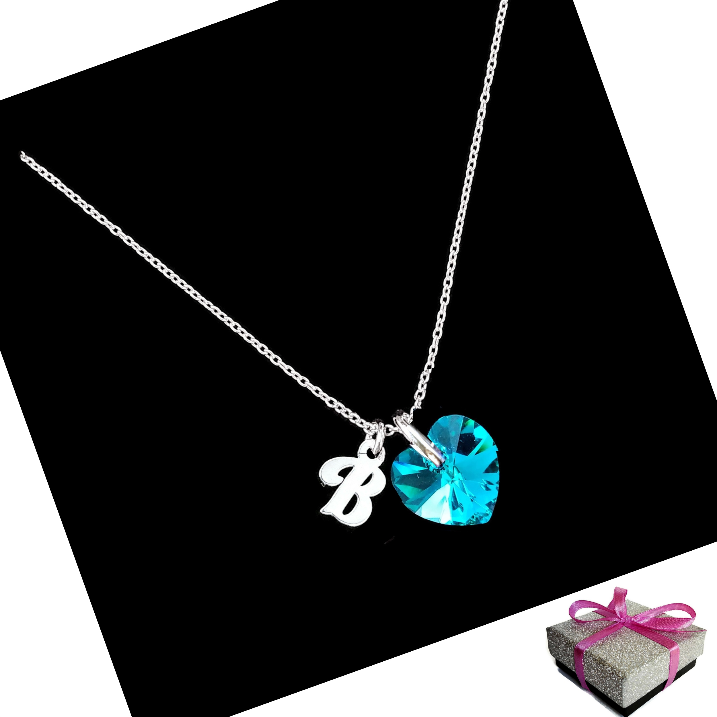 

Naszyjnik Litera B Literka B + Swarovski Srebro