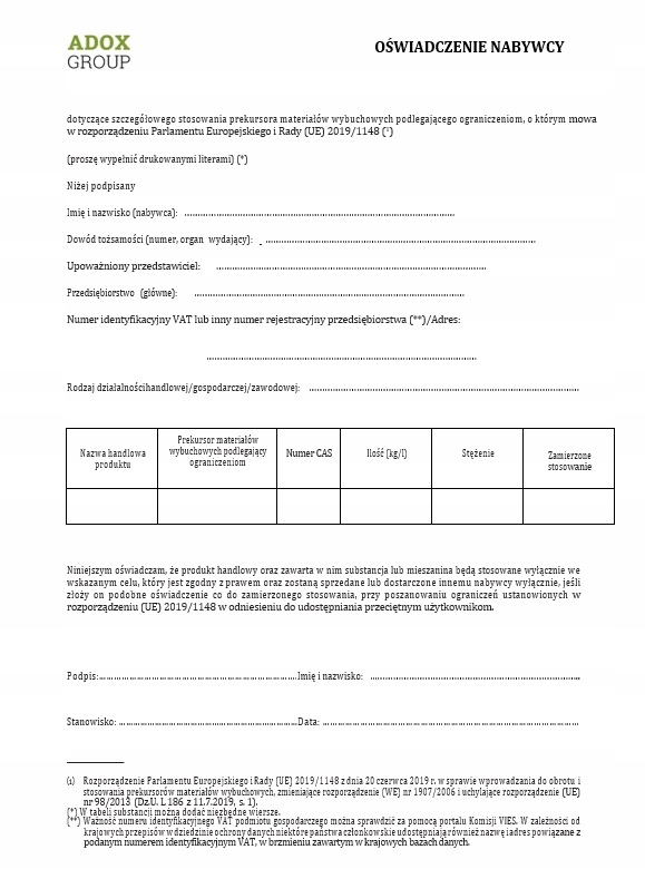 500ml - MMA - METYLOAMINA 40% - ADOX Kod producenta METYLOAMINA 500ml