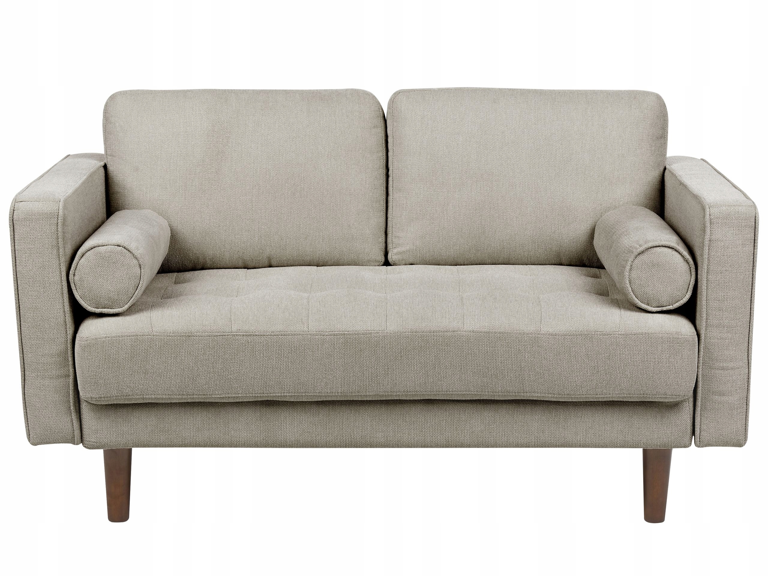 Sofa tapicerowana 2-osobowa brązowoszara