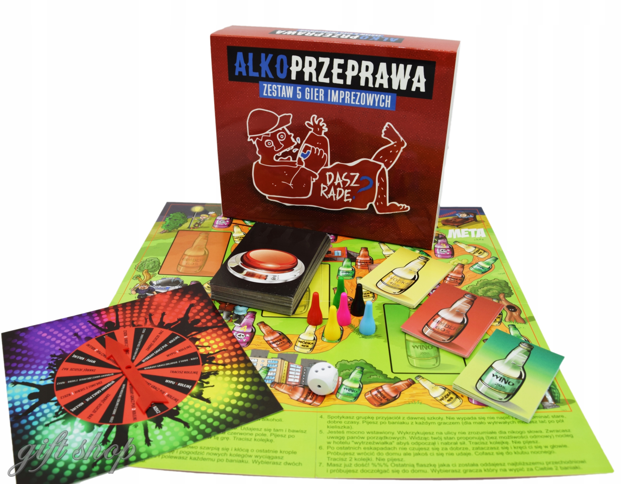 ZESTAW 5 Gier, Prezent na 18 20 30 40 50 URODZINY Marka Kukartka