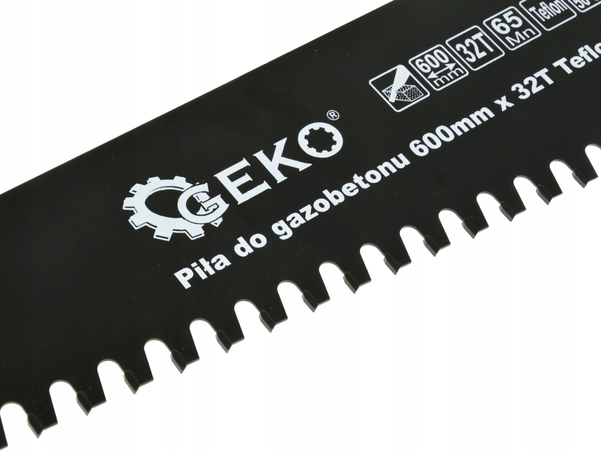 GEKO PIŁA RĘCZNA ZE STALI MANGANOWEJ DO GAZOBETONU 600mm 32T GEKO G33121 Przeznaczenie do betonu komórkowego