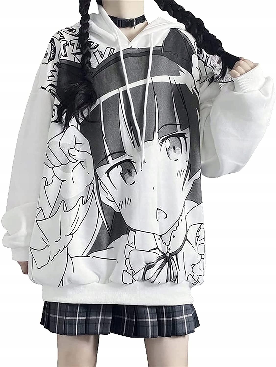 

Anime Japońska Bluza Z Kapturem Luźna Bluza Goth