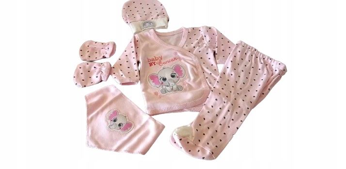 KOMPLET WYPRAWKA dla noworodka 5 części 56-62 cm Rozmiar (new) 56 (51 - 56 cm)