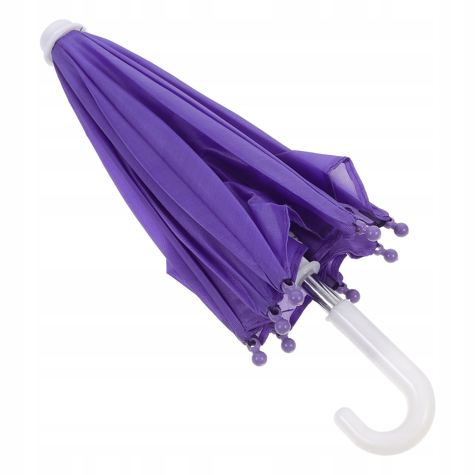 FIOLETOWY MINI PARASOL DLA LALEK Z KORONKOWYM WZOREM, DEKORACJA DOMU