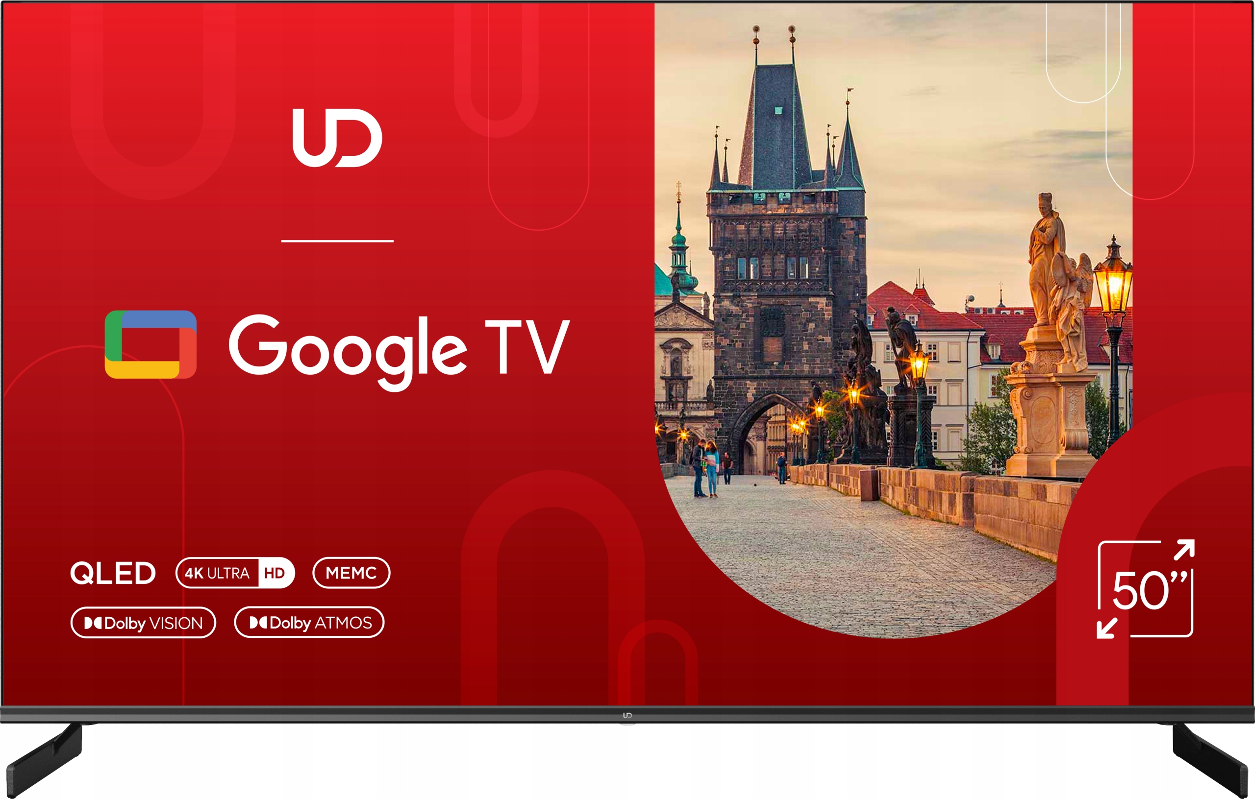 Telewizor Ud Qled 50 Cali Uhd 4k Google Smart Tv Dvb T T2 Bluetooth HDR10