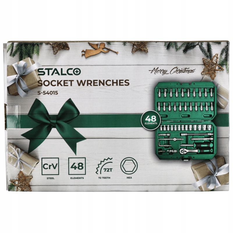 Świąteczny Zestaw Kluczy Nasadowych 48el Stalco EAN (GTIN) 5904012150225