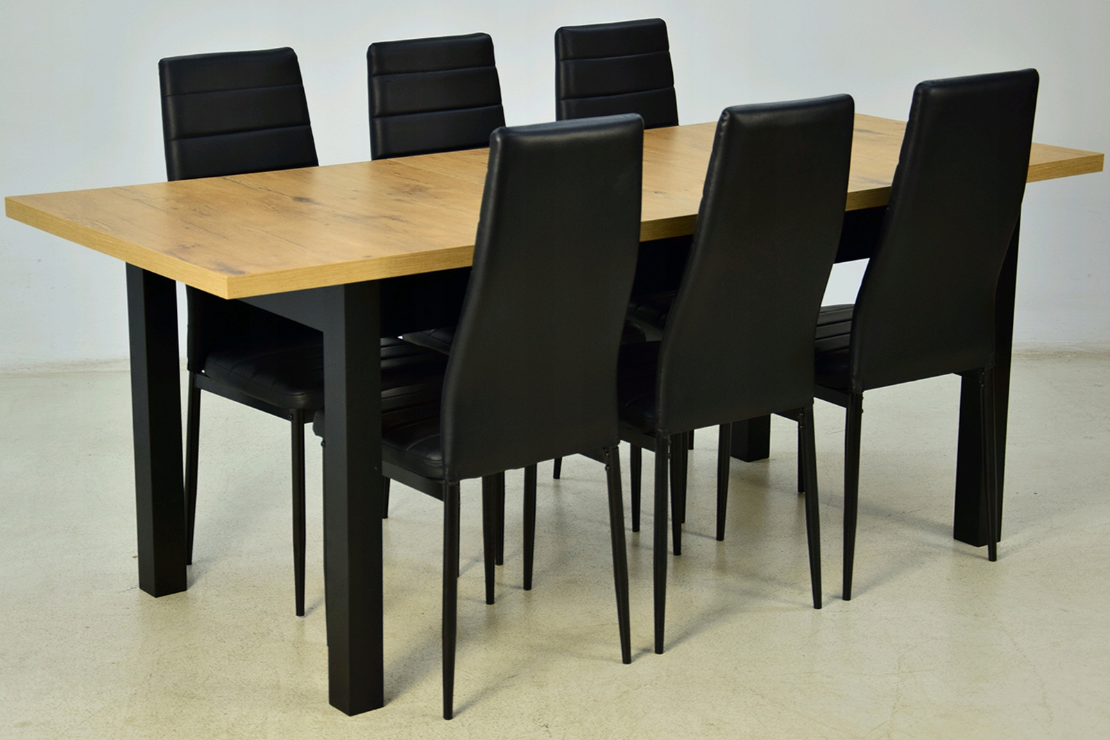 Stół rozkładany do 2m z 6 krzesłami EKOSKÓRA salon Marka inna