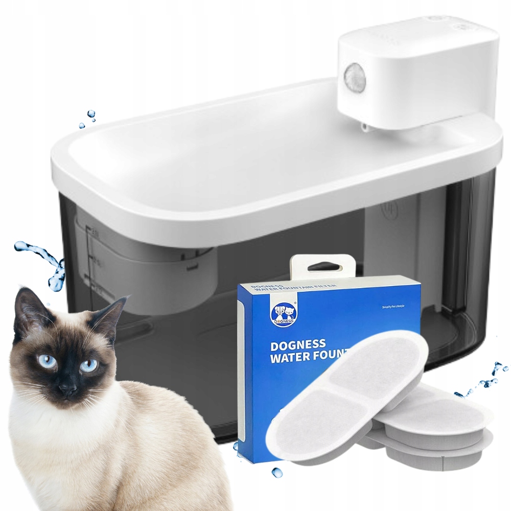 Fontána Napáječka pro kočky psa bezdrátový senzor 3 l Dogness filtry