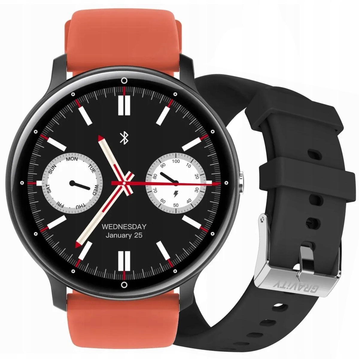 Gravity GT1-3 Pro černo-červené chytré hodinky s měřením tlaku