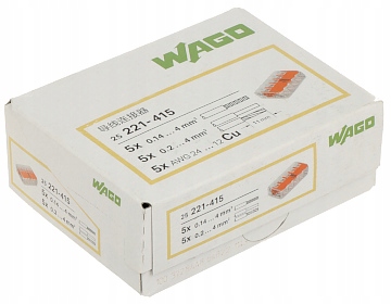 KOSTKA ELEKTRYCZNA WAGO-221-415*P25 Przekrój żyły 0.2-4 mm²