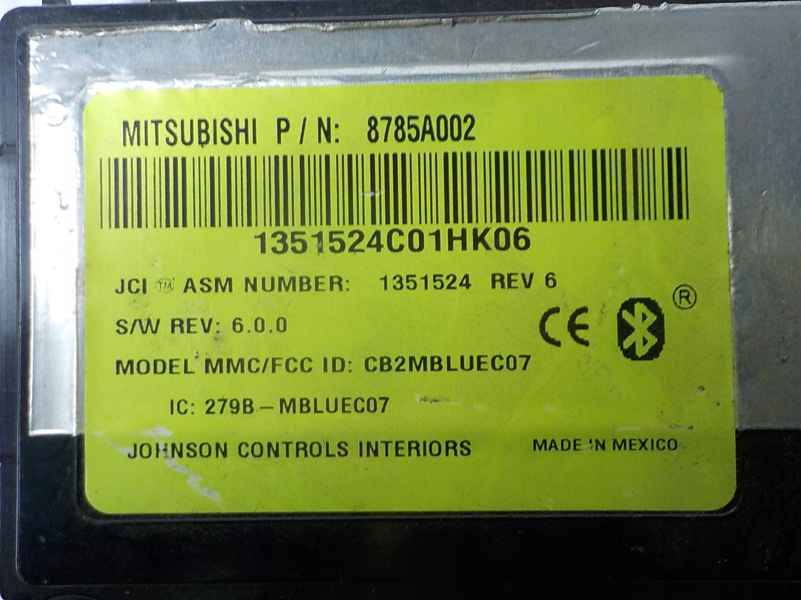 MITSUBISHI OUTLANDER II module BLUETOOTH 8785A002