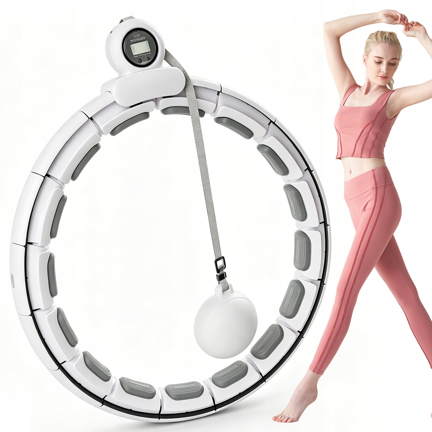 Chytrý Obrouč Hula Hop S Počítadlem, Nastavitelný, 16 Dílů, Na Trénink Pasu A Fitness