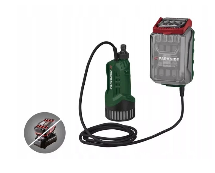 Pompa akumulatorowa zatapialna na deszczówkę 20V Prpa 20-Li B3 Parkside