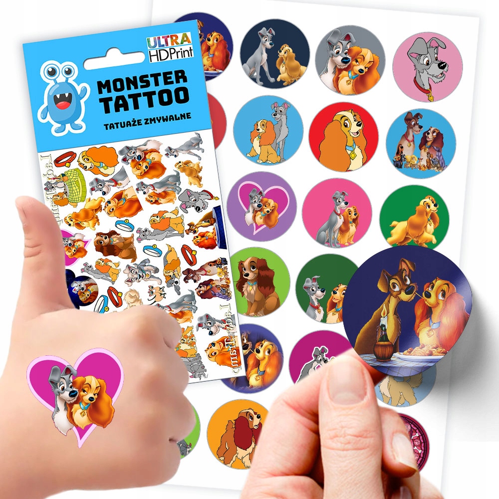 ZESTAW NAKLEJKI + TATUAŻE DLA DZIECI DZIECIĘCE ZAKOCHANY KUNDEL JAKOŚĆ