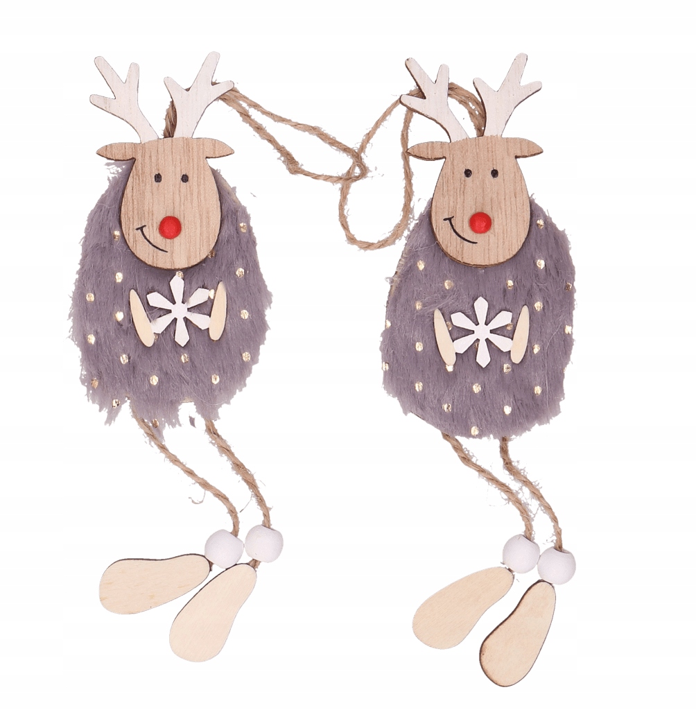 

Świąteczne drewniane zawieszki renifery 2 szt.