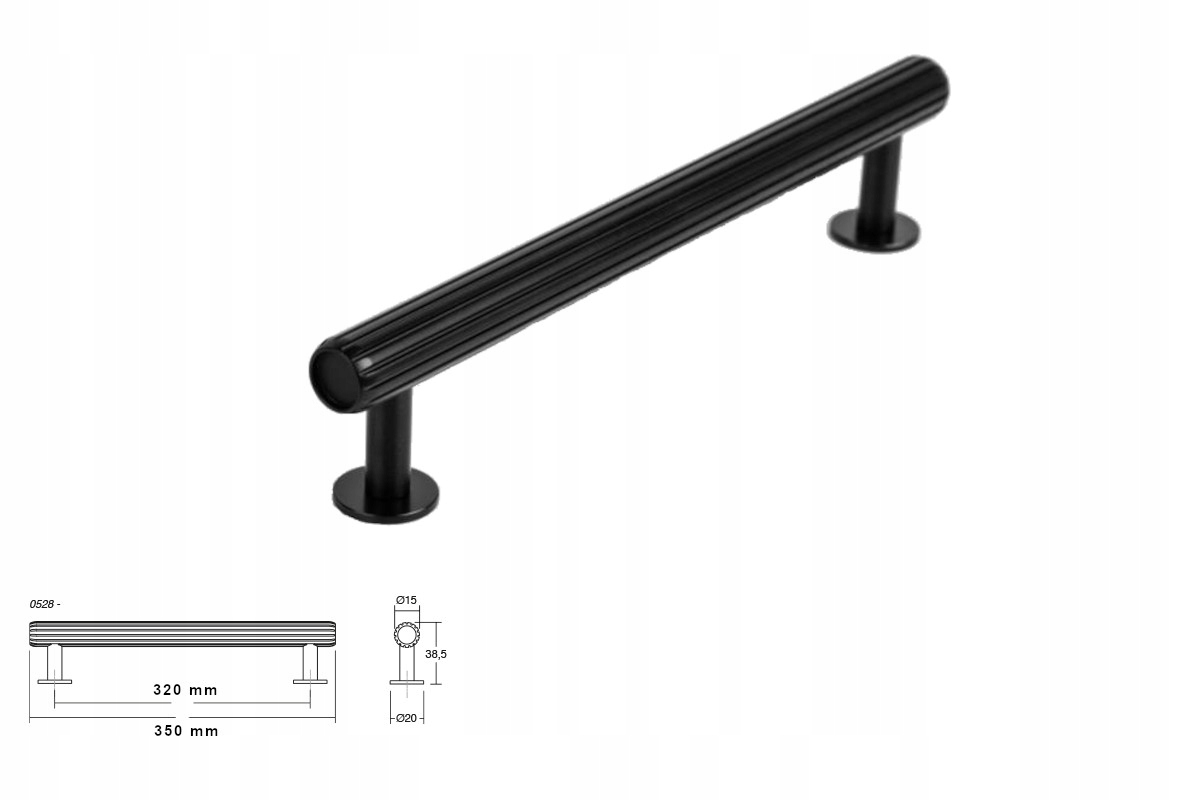 Nábytková úchytka Viefe 0528 Rille 320 mm černá