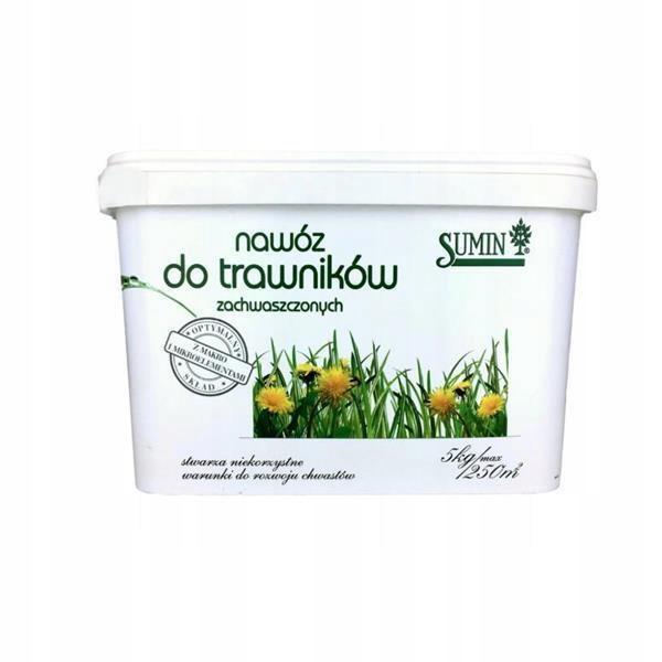 Nawóz Do Trawy Trawników Zachwaszczonych Granulowany Anty Chwast 5KG Sumin