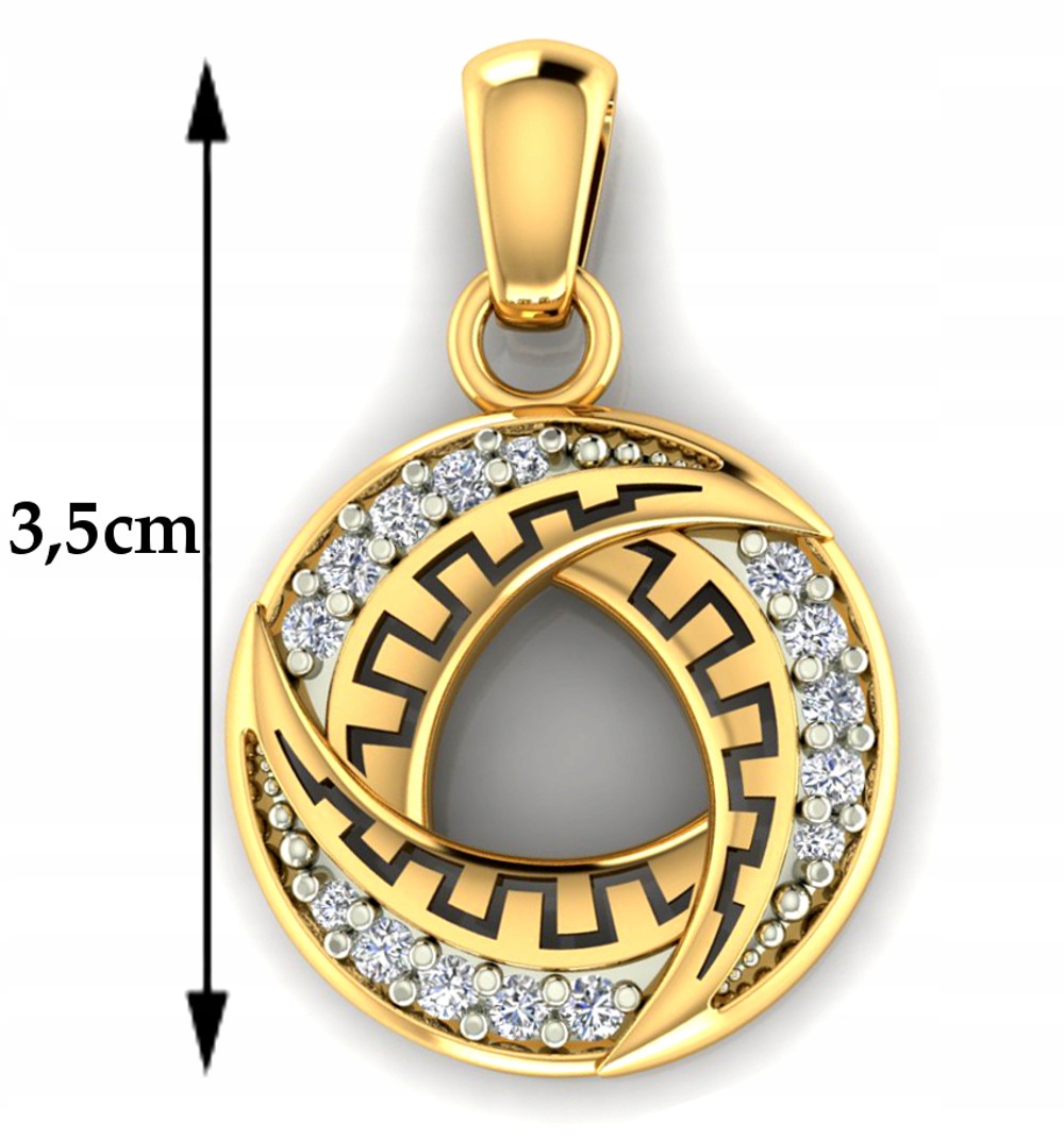 Krásný Velký Zlatý Přívěsek S Řeckým Vzorem PR.585