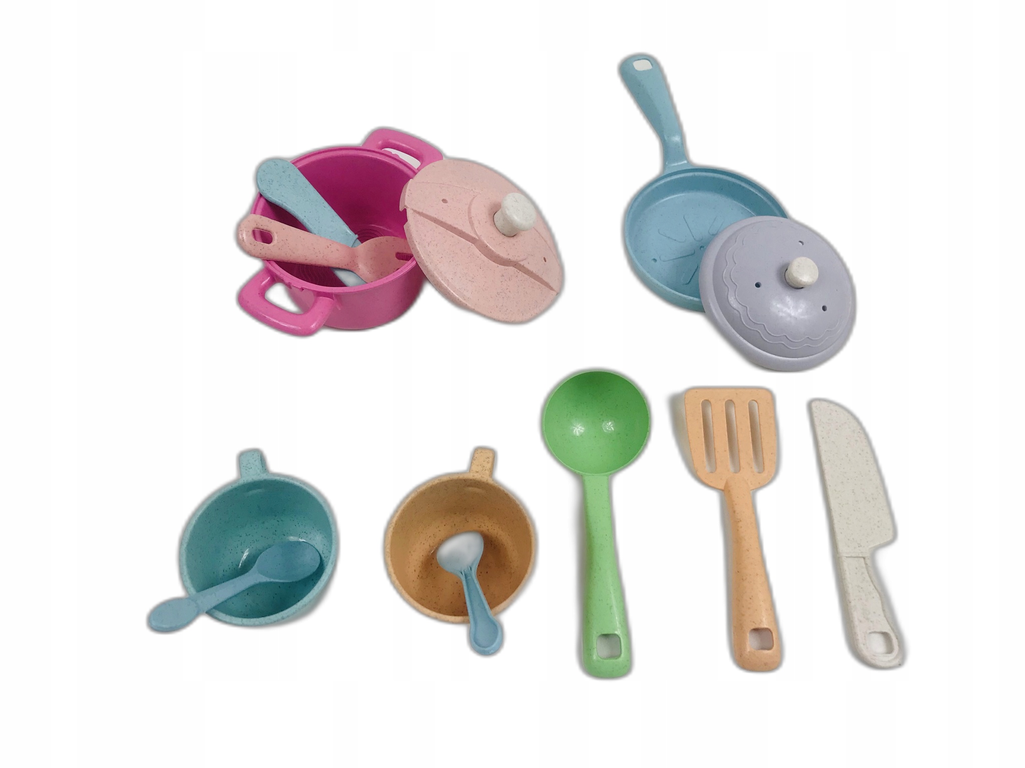 Zestaw naczyń kuchennych kolorowe garnki