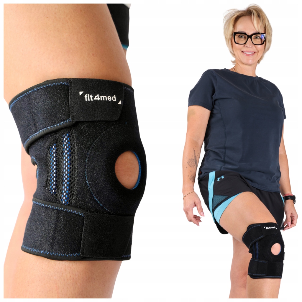 STABILIZATOR KOLANA OPASKA PODTRZYMUJĄCA KOLANO URAZ RZEPKI STABILIZACJA Model ORTEZA FIT4MED