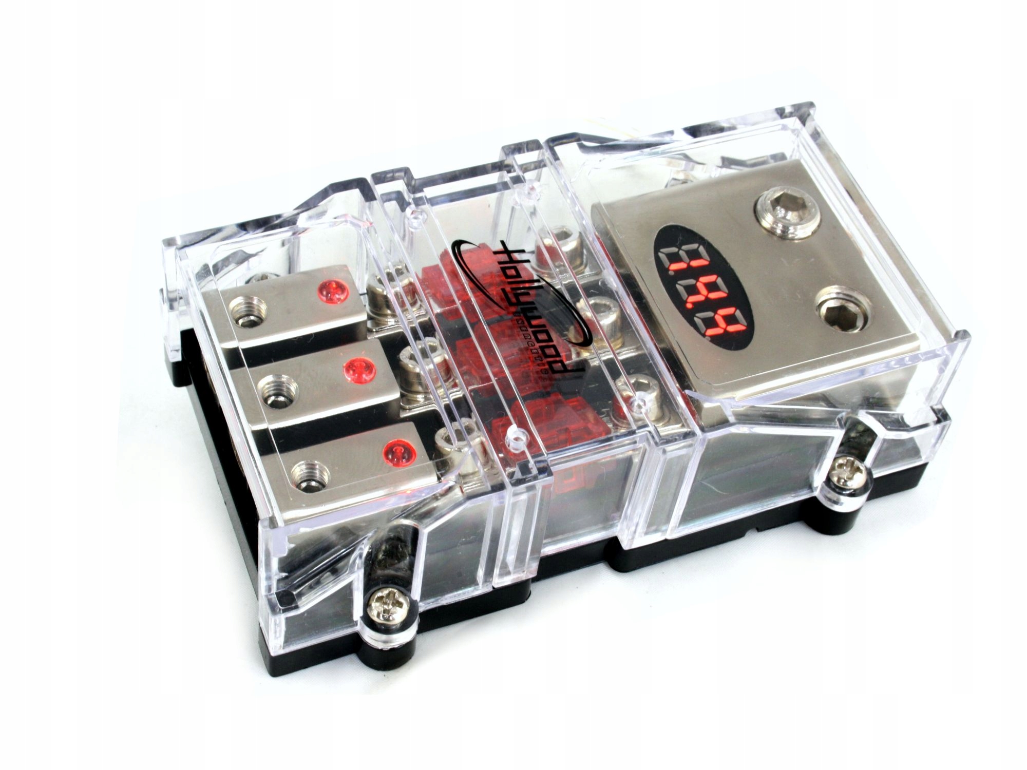 Oprawa bezpiecznika Mini-ANL Hollywood na 3 bezpieczniki woltomierz MAHX-3R