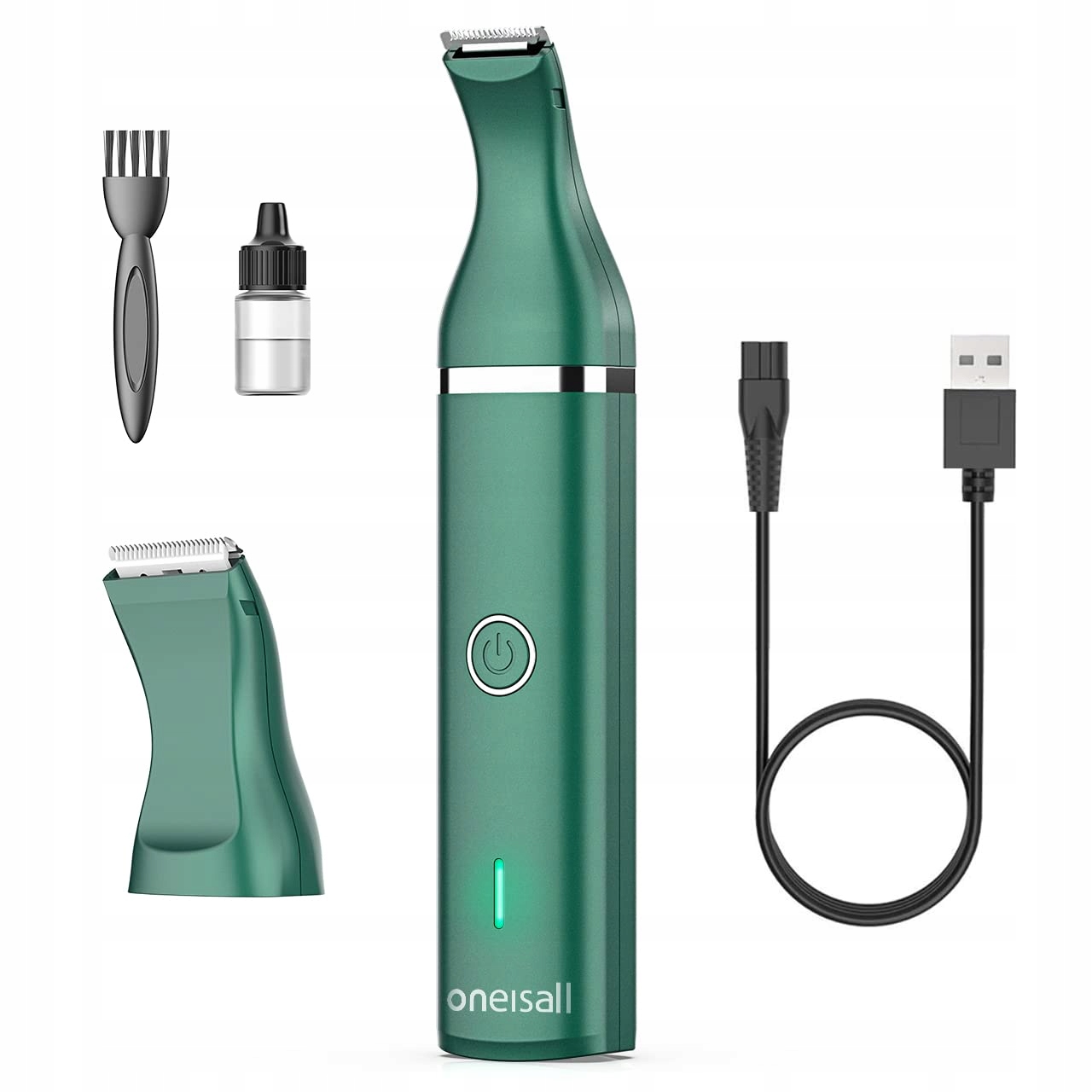 Levně Oneisall Strojek na stříhání psů a koček, tichý, zelený