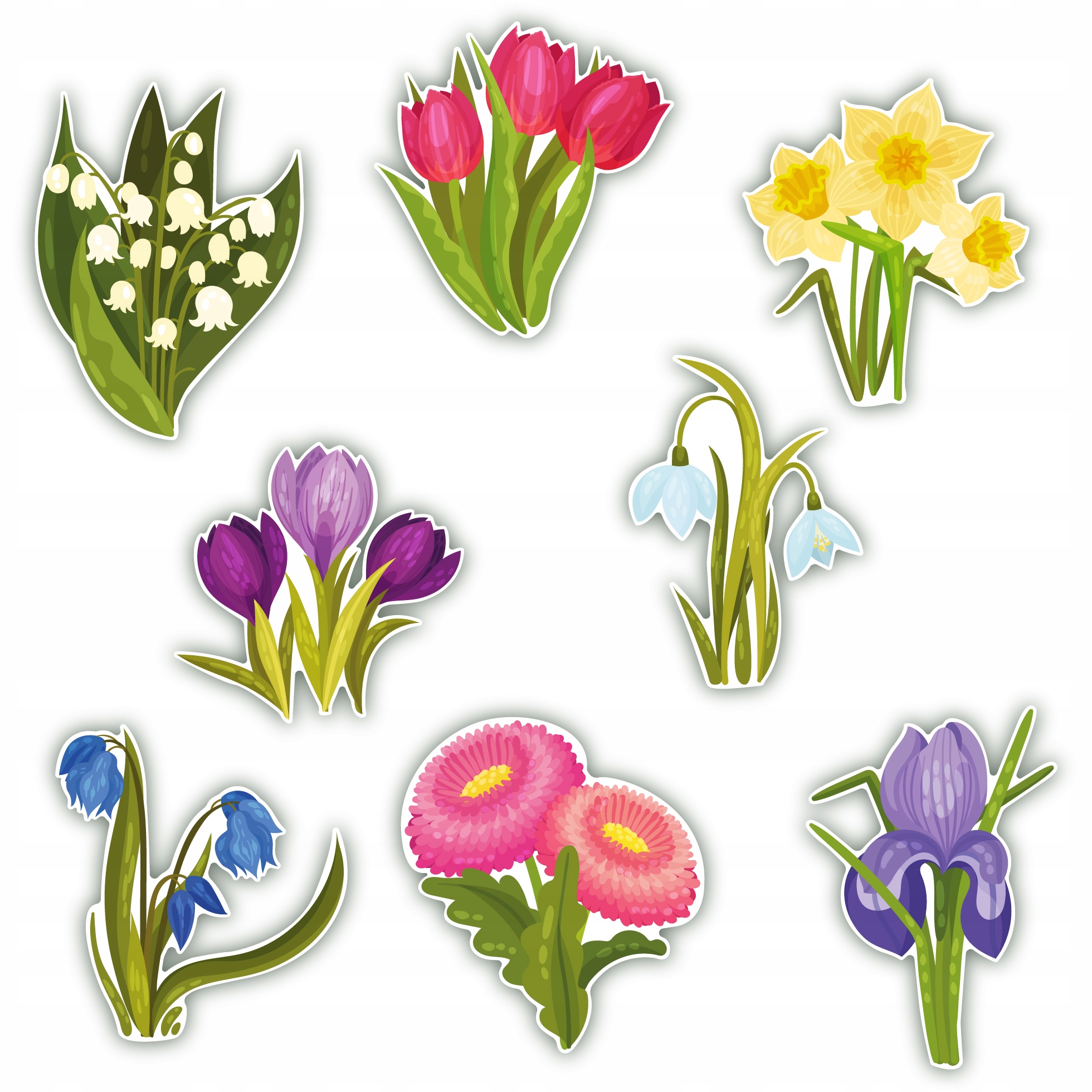 

Dekoracja wiosenna Kwiaty dwustronna 8szt