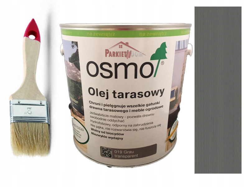 OLEJ TARASOWY OSMO 019 SZARY 2,5L + PĘDZEL
