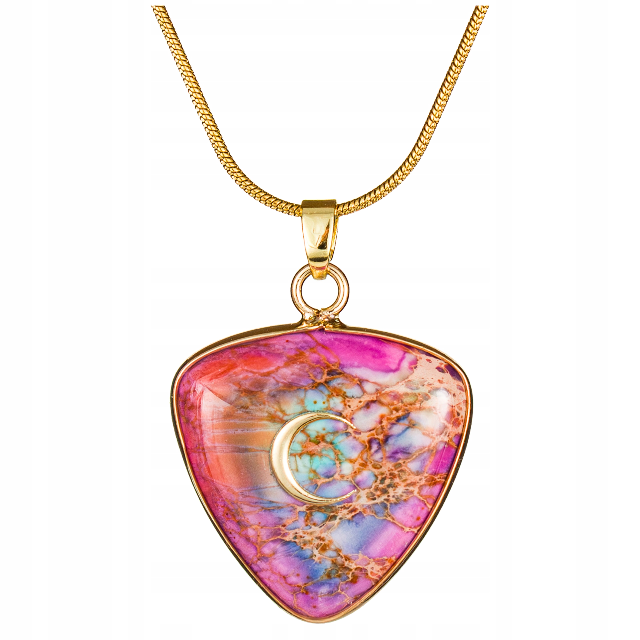 Wisiorek Naszyjnik Trójkąt Cesarski Jaspis Księżyc Harmonizacja