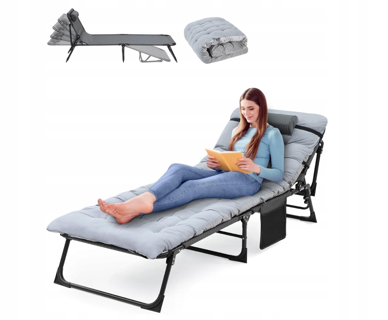 Łóżeczka do spania dla dorosłych: regulowane łóżko składane