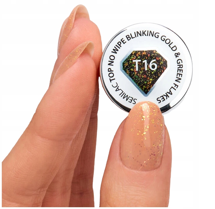 

Semilac Top No Wipe Blink Blink T16 Gold Green