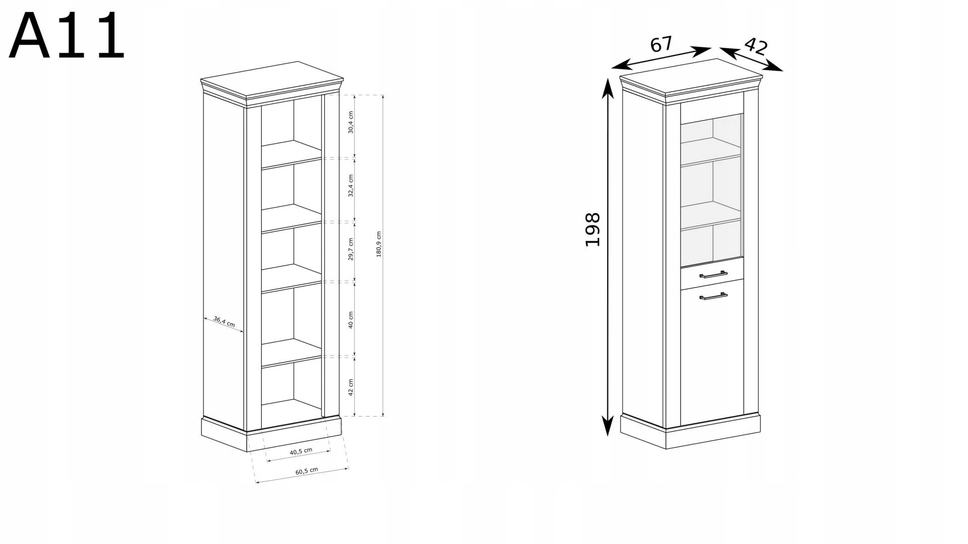 WITRYNA klasyczna A-11 ANTICA DĄB KRAFT ZŁOTY Marka Pro-S